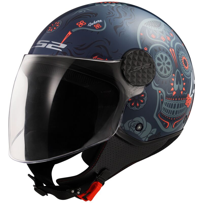 Casco LS2 OF588 SPHERE LUX II MAXCA COBALT naranja