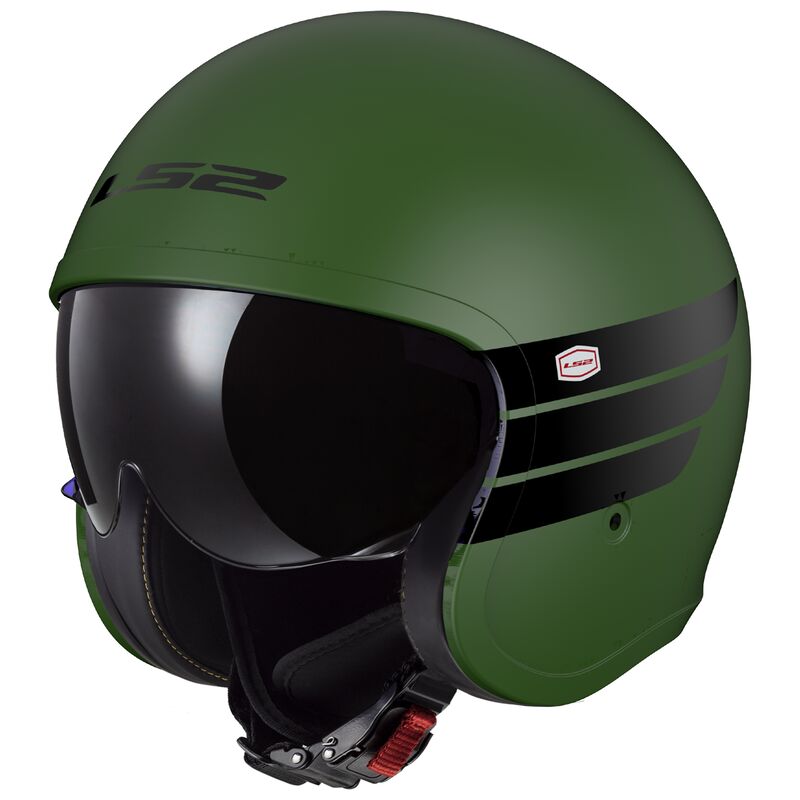 Casco LS2 OF599 SPITFIRE II RETRO verde militar mate