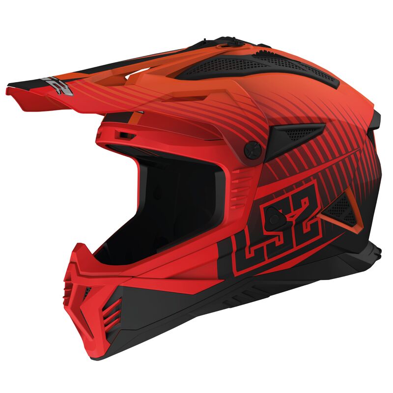 Casco LS2 LS2X708 FAST II DUCK MATT naranja rojo
