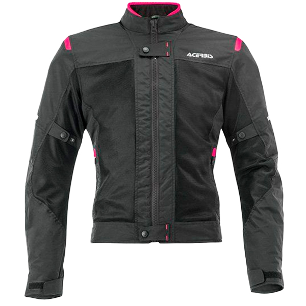 Chaqueta Acerbis Ramsey My Vented 2.0 Lady negro mate/ rosa