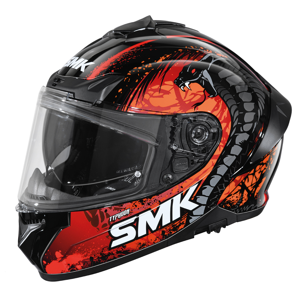 Casco SMK typhoon reptile decorado brillo