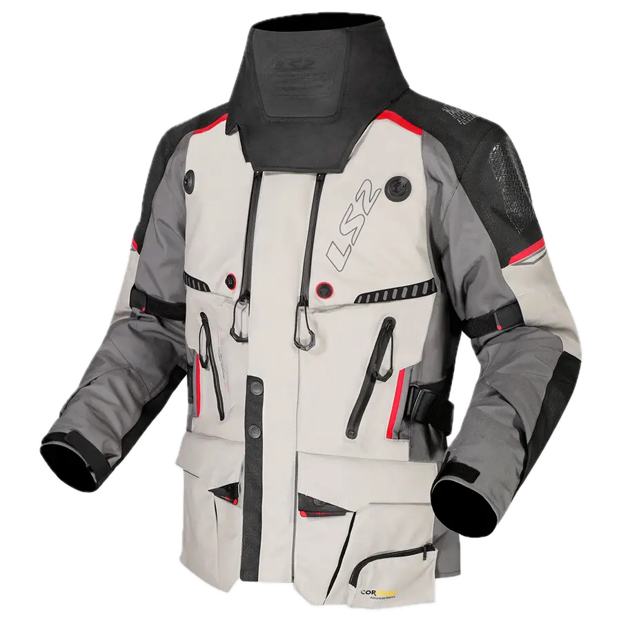 Chaquetas LS2 Apollo Man Jacket Grey Black Red