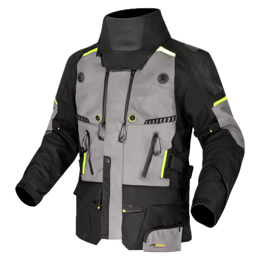 Chaquetas LS2 Apollo Man Jacket Black Dark Grey H-V Yellow