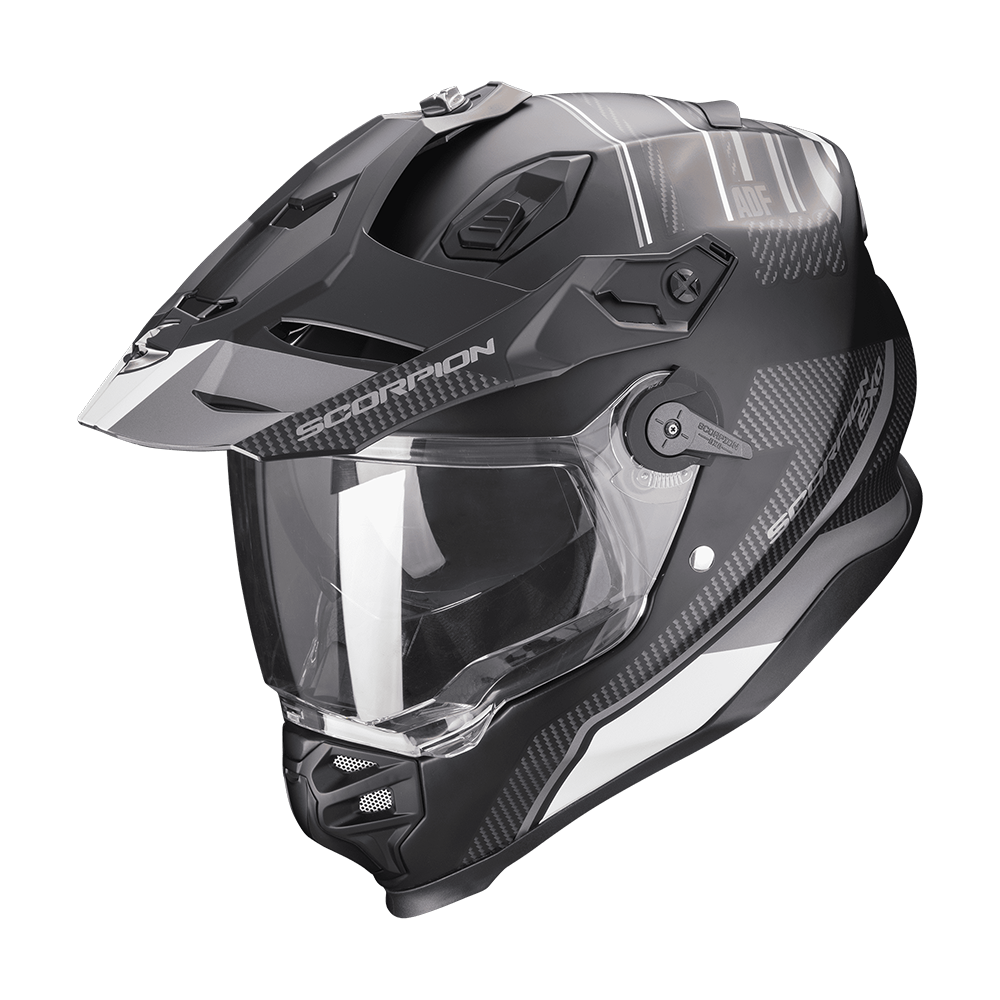 Casco Scorpion Adventure Adf-9000 Air Desert Negro mate-Plata
