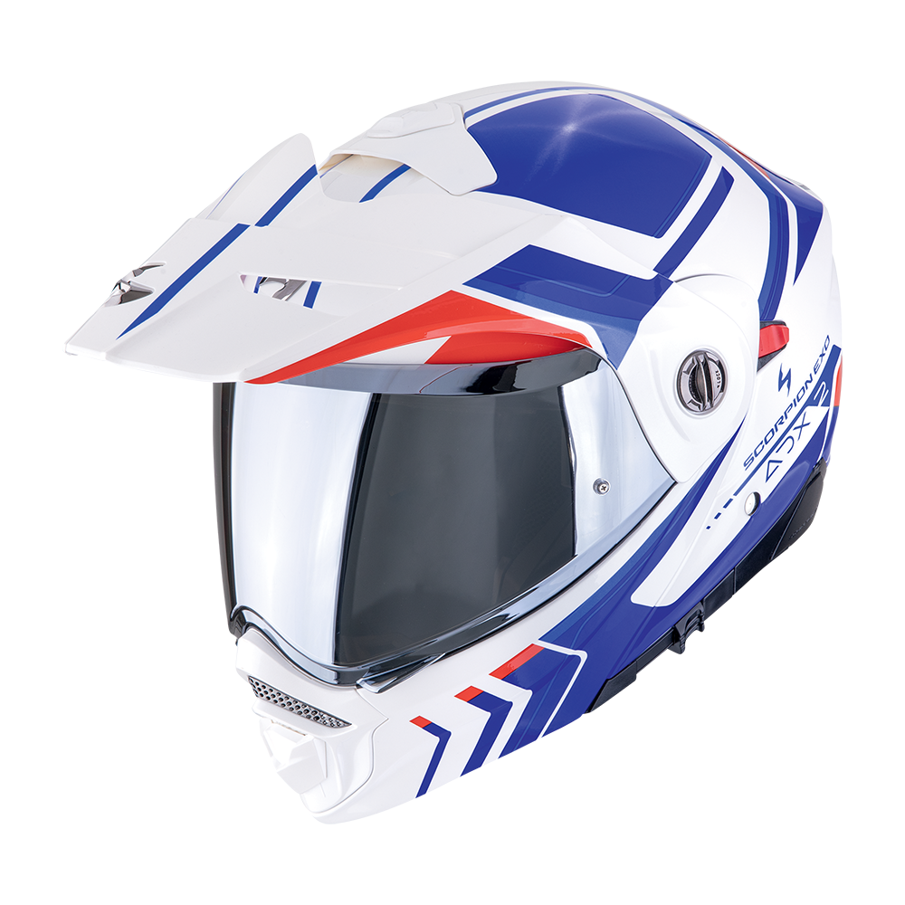 Casco Scorpion Adventure Adx-2 Lewis Blanco-Azul-Rojo