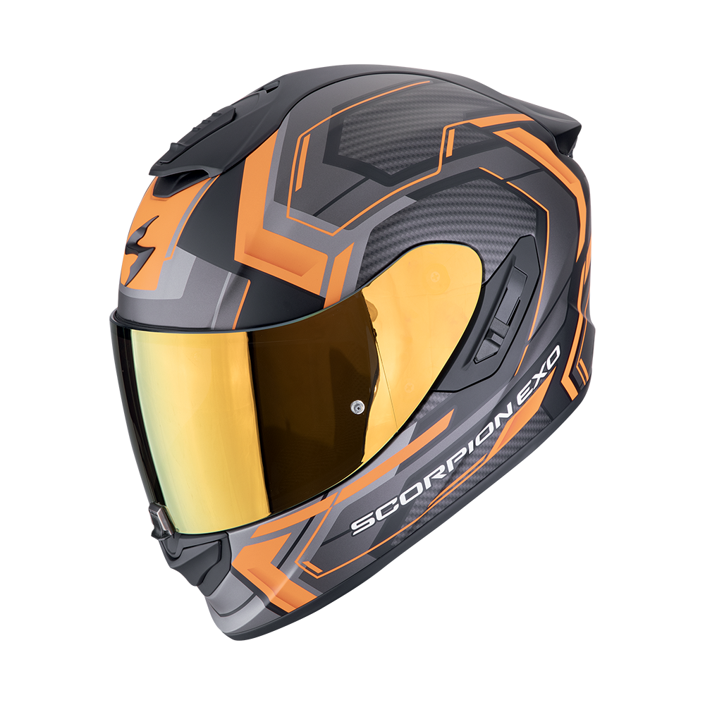 Casco Scorpion Integral Exo-1400 Evo Ii Air Linart Negro mate-naranja
