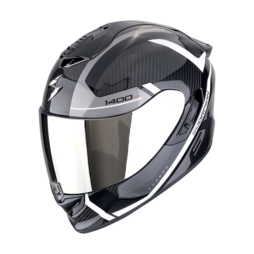 Casco Scorpion Integral Exo-1400 Evo Ii Carbon Air Enko Negro-Plata-Blanco