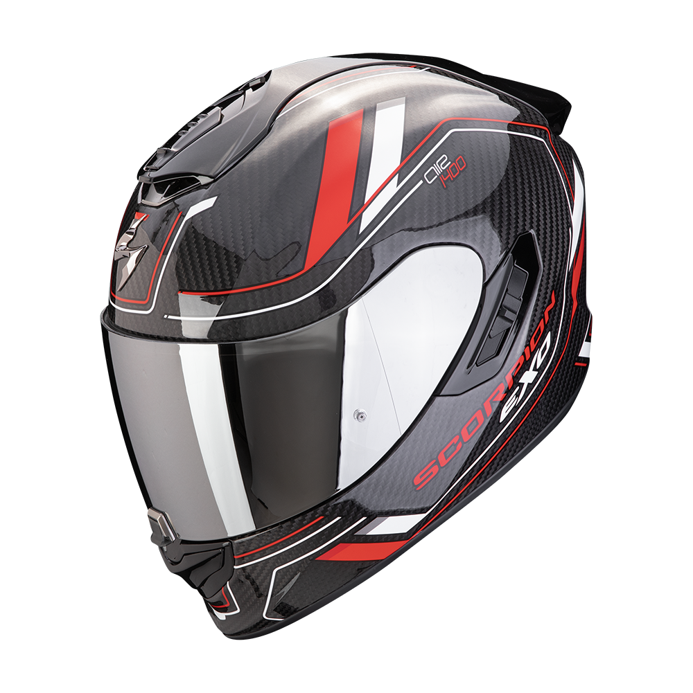 Casco Scorpion Integral Exo-1400 Evo Ii Carbon Air Mirage Negro-Rojo-Blanco
