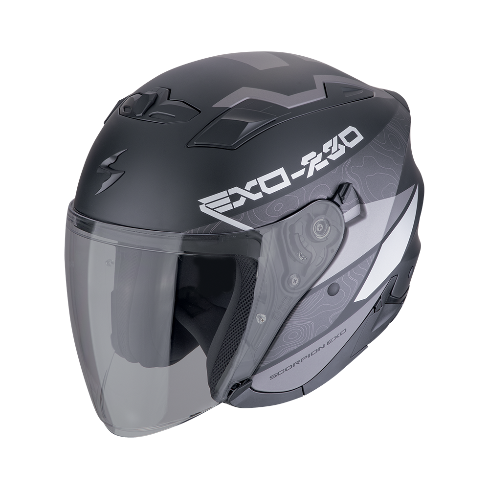 Casco Scorpion Jet Exo-230 Band Negro mate-plata