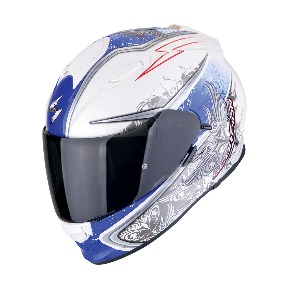 Casco Scorpion Integral Exo-491 Run Blanco-Azul