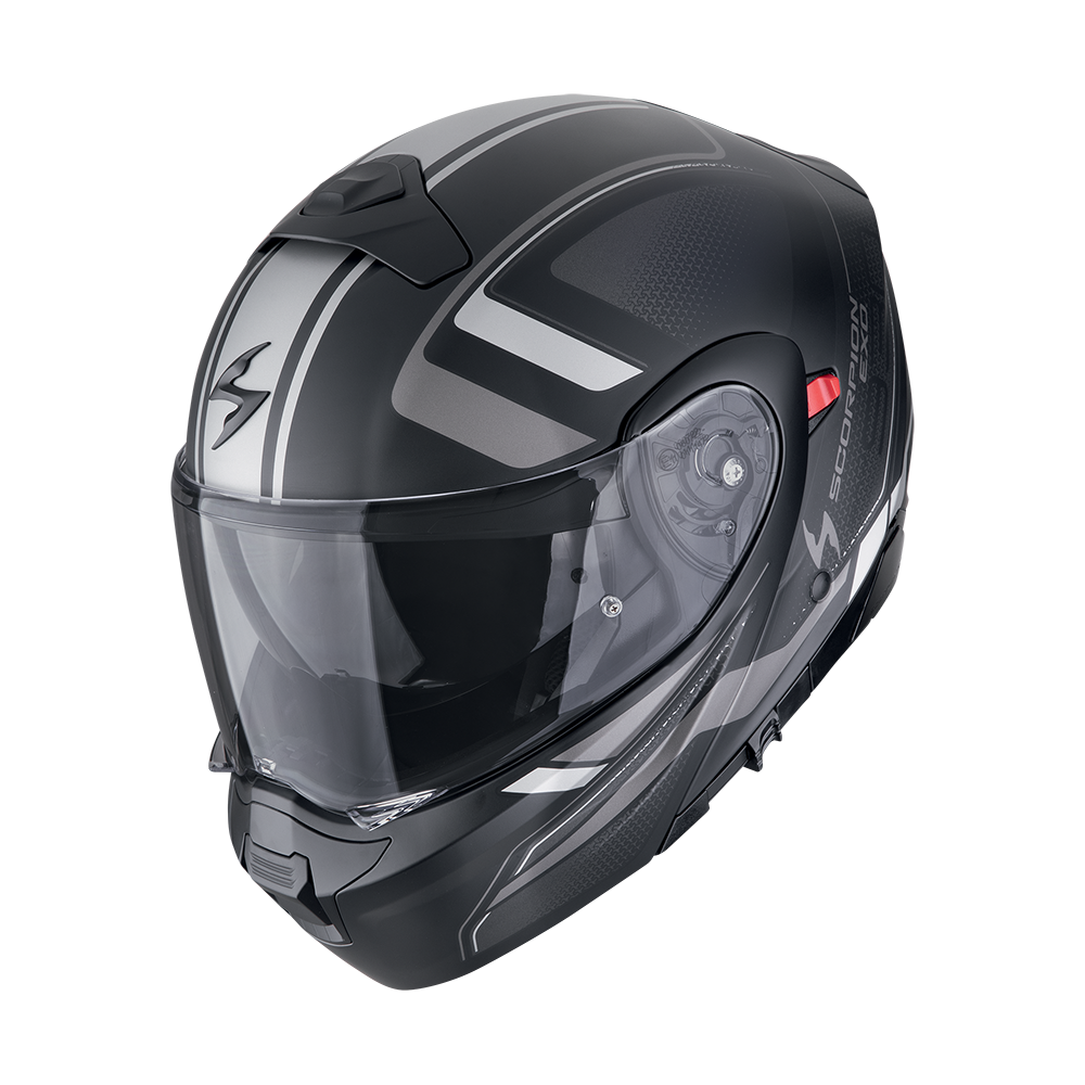 Casco Scorpion Modular Exo-930 Evo Ardens Negro Mate-Plata