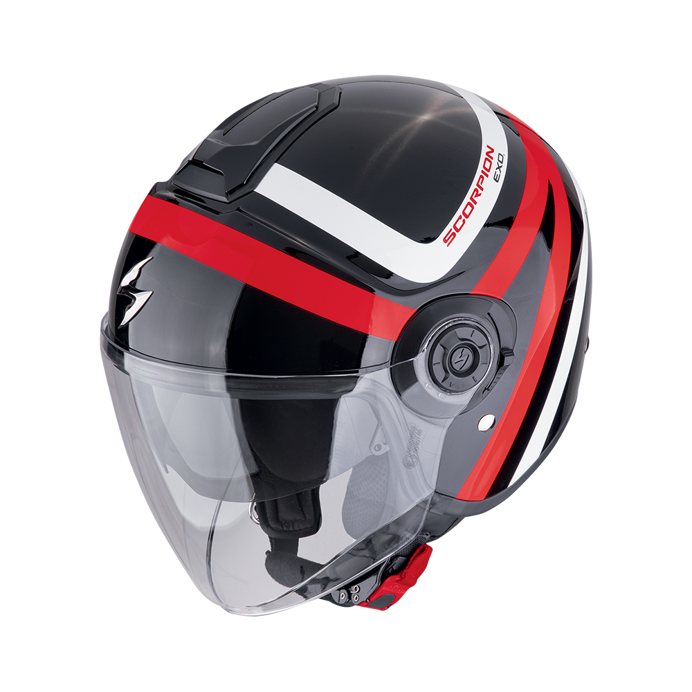 Casco Scorpion Jet Exo-City Ii Riva Negro-Rojo