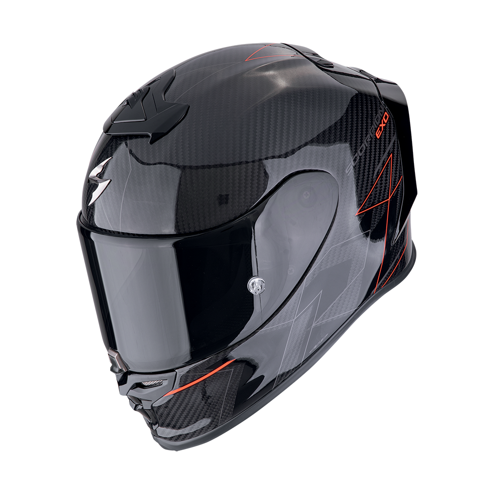 Casco Scorpion Integral Exo-R1 Evo Onyx Carbon Air Cynergy Negro-Rojo