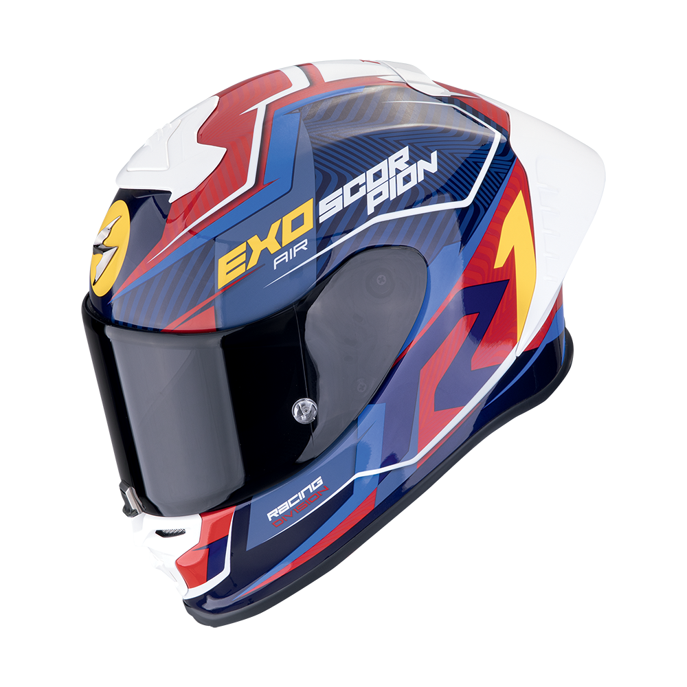 Casco Scorpion Integral Exo-R1 Evo Ii Air Coup Azul-Rojo-Amarillo