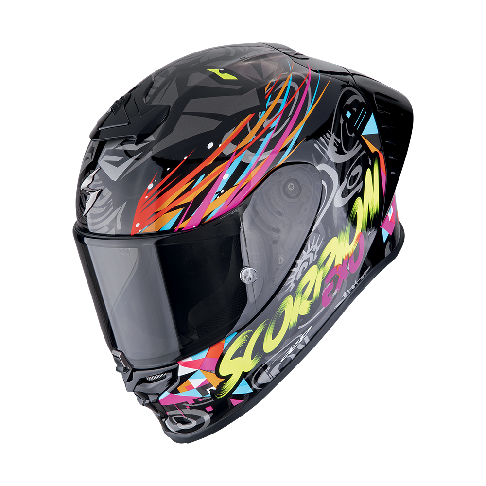 Casco Scorpion Integral Exo-R1 Evo Ii Air Savage Negro-Azul-Rosa