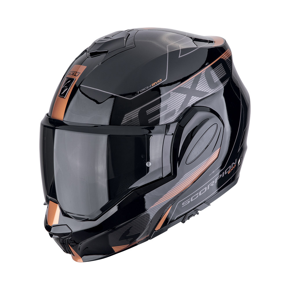 Casco Scorpion Modular Exo-Tech Evo Traveller Negro-Cobre