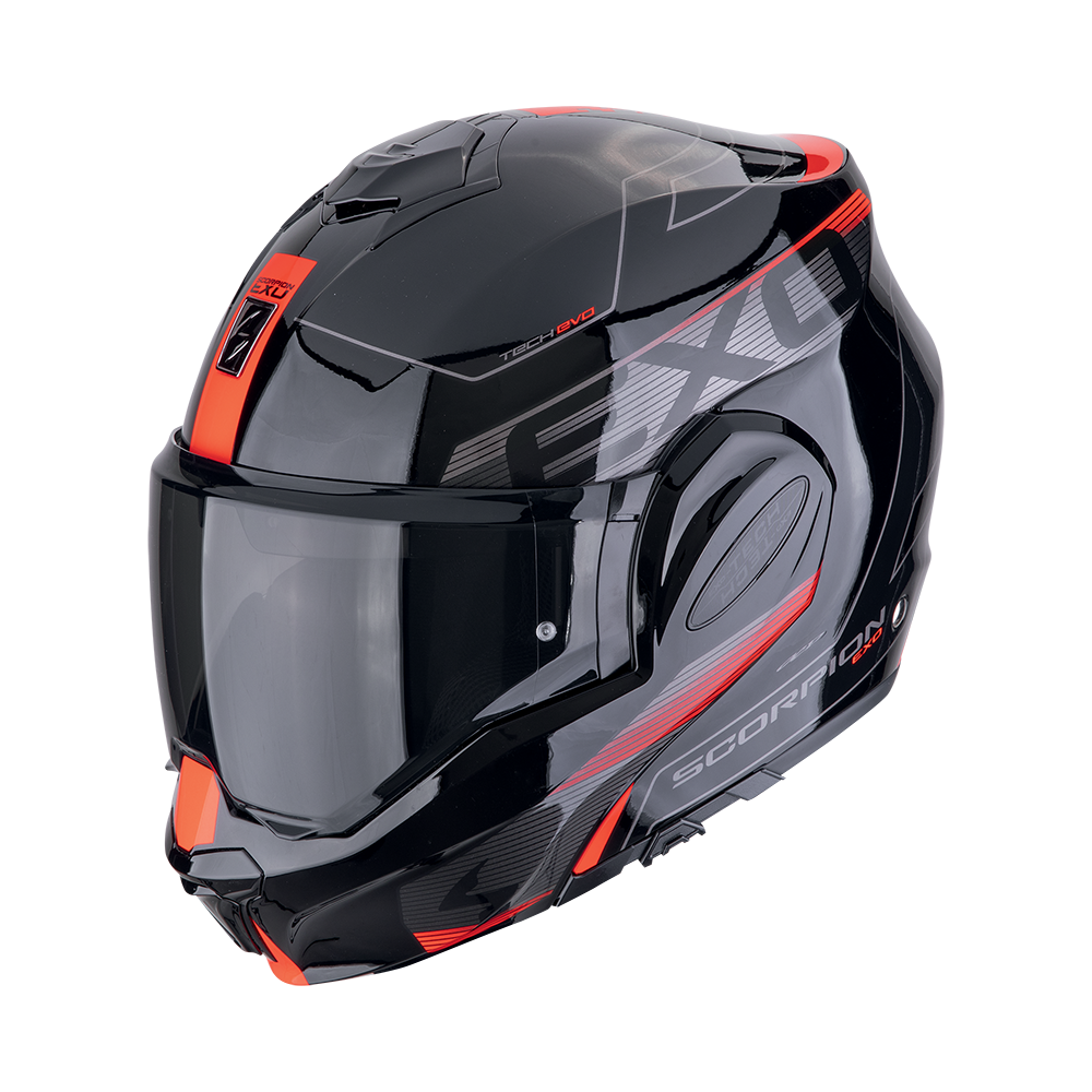Casco Scorpion Modular Exo-Tech Evo Traveller Negro-Rojo