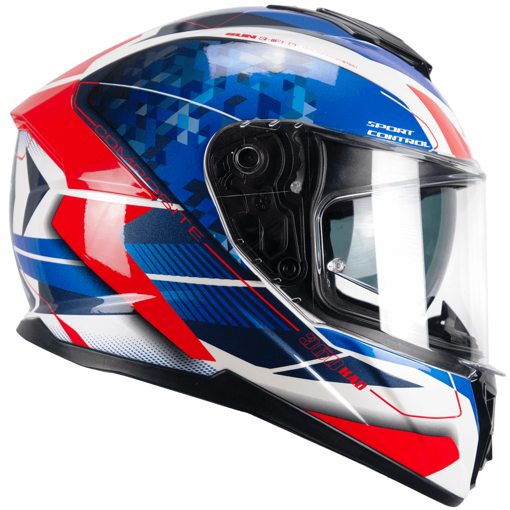 Casco integral FIBRA CGM 360S KAD RACE Azul Rojo