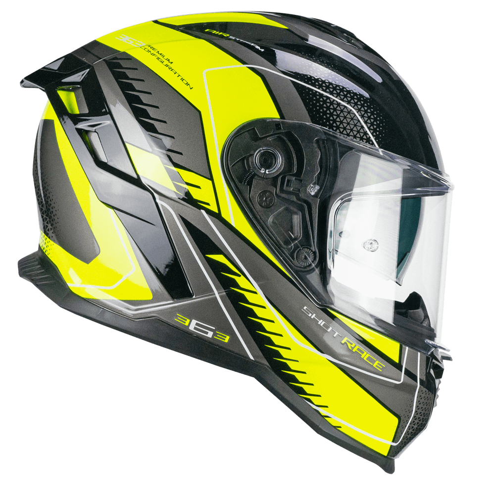 Casco integral CGM 363G SHOT RACE Negro Amarillo fluo