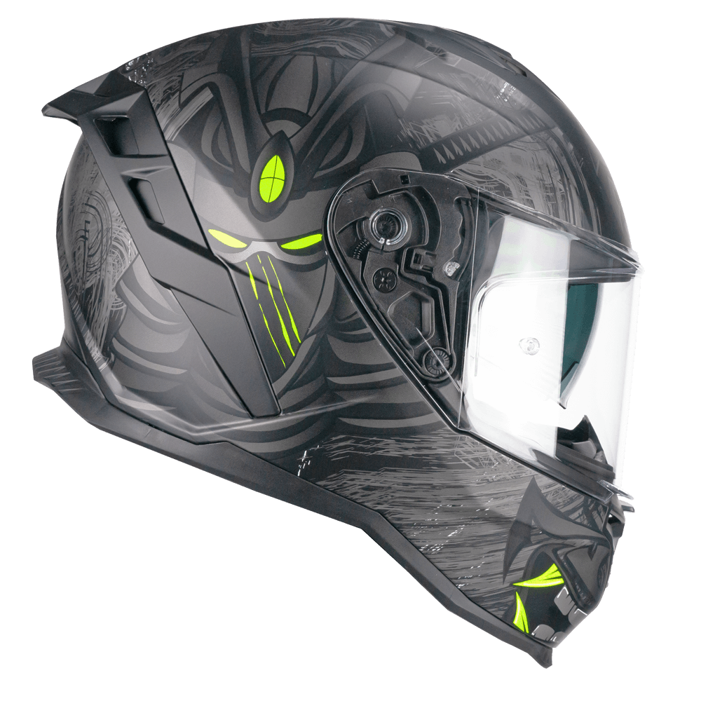 Casco integral CGM 363S SHOT NIPPO Negro Amarillo fluorescente mate