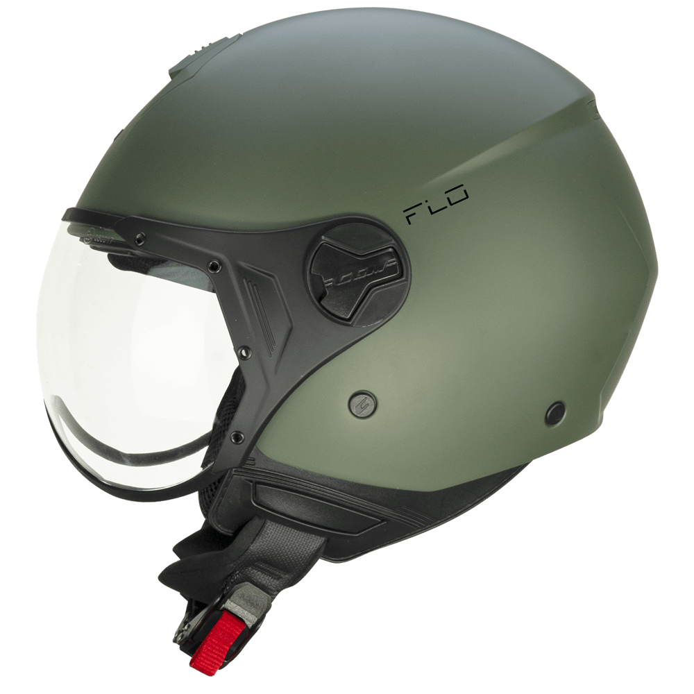 Casco jet CGM 167A FLO MONO Con forma verde mate