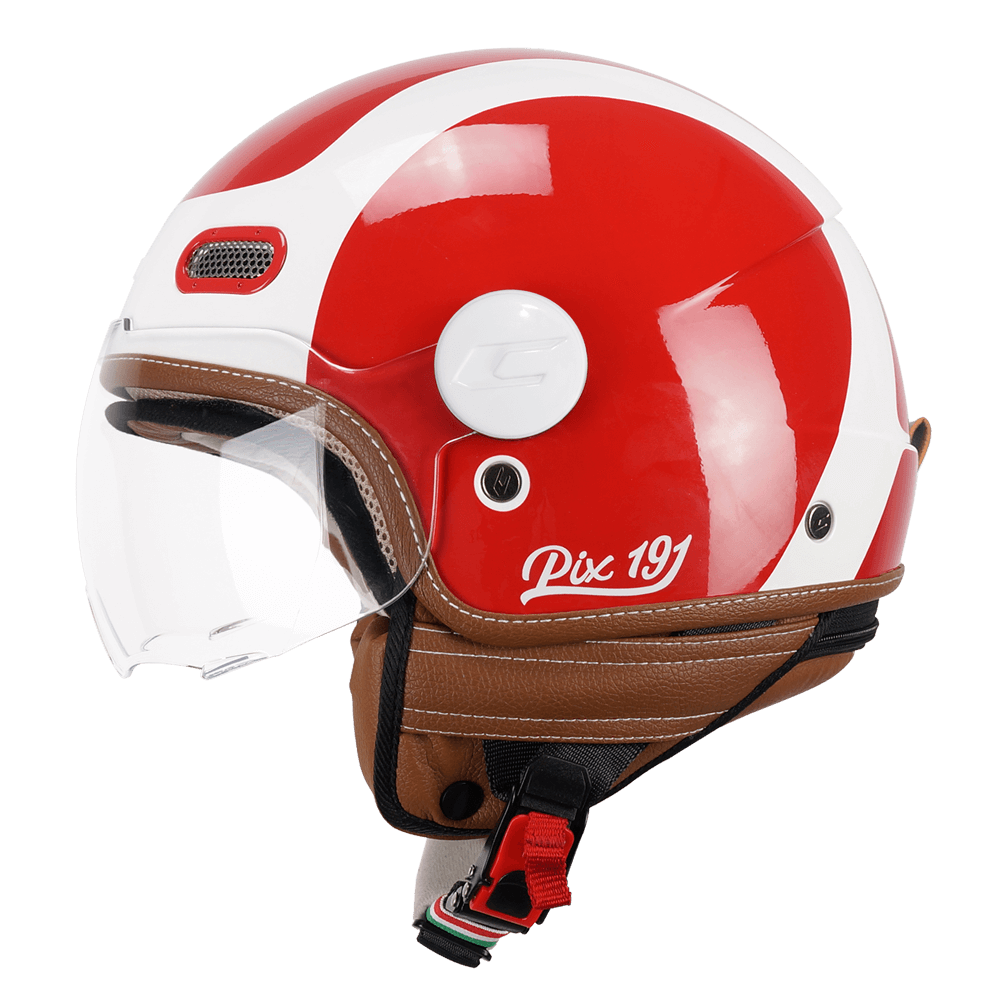 Casco jet CGM 191G PIX SPRINT Rojo Blanco contorneado