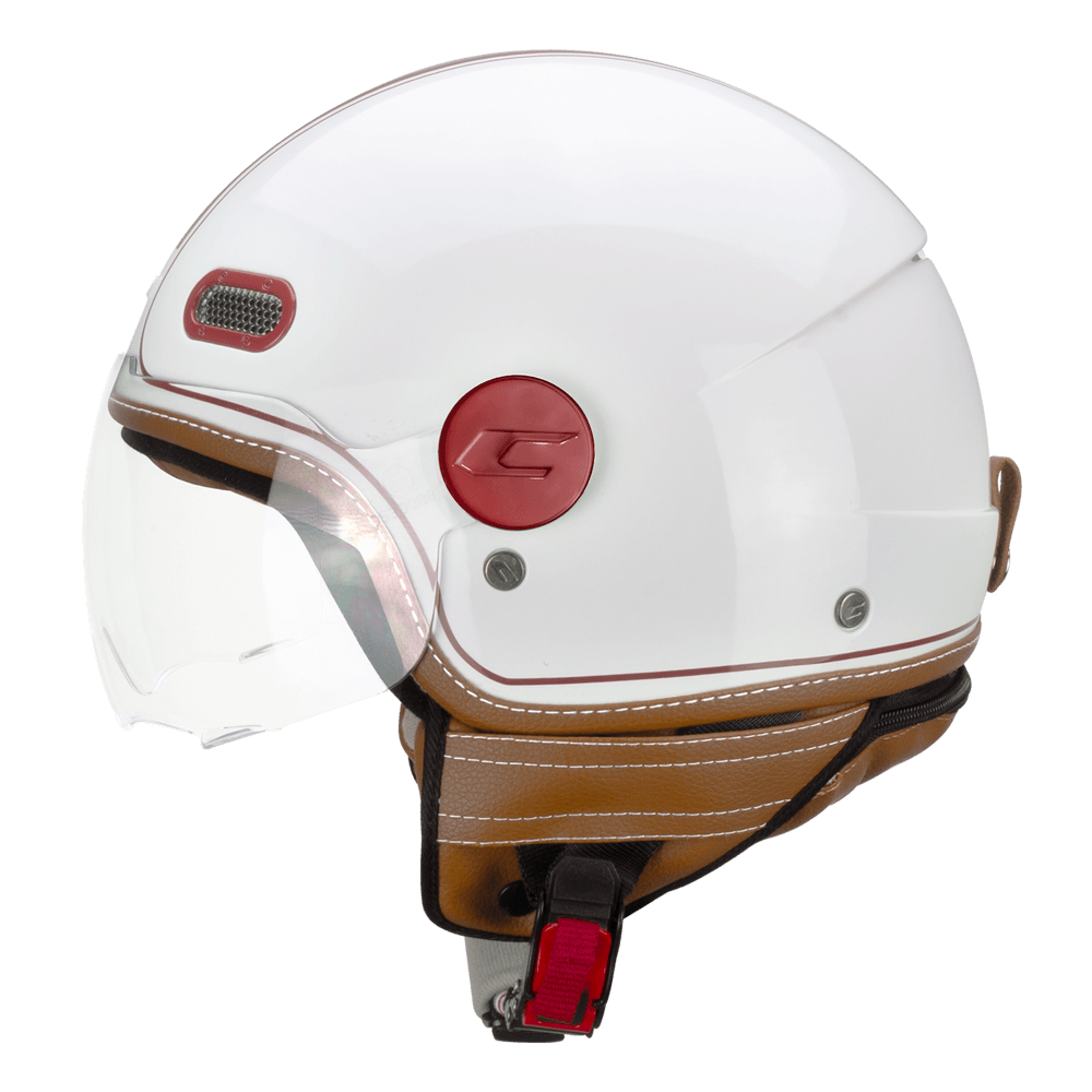 Casco jet CGM 191V PIX VINTAGE Blanco forma burdeos