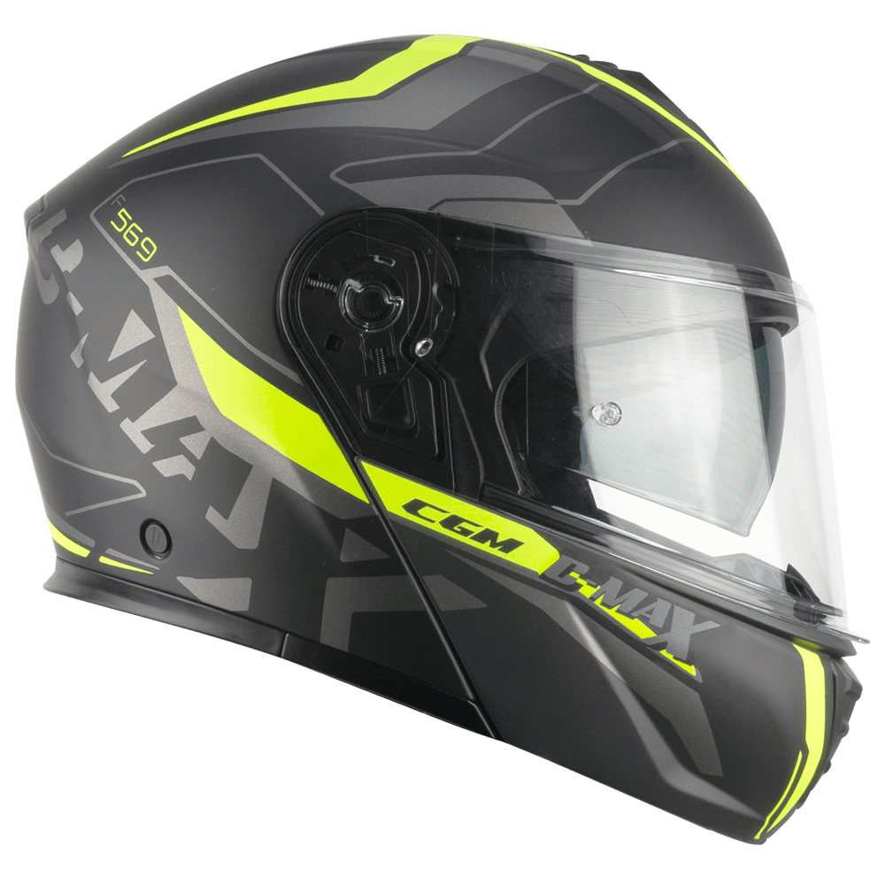Casco modular CGM 569G C-MAX CITY Negro Amarillo fluo mate