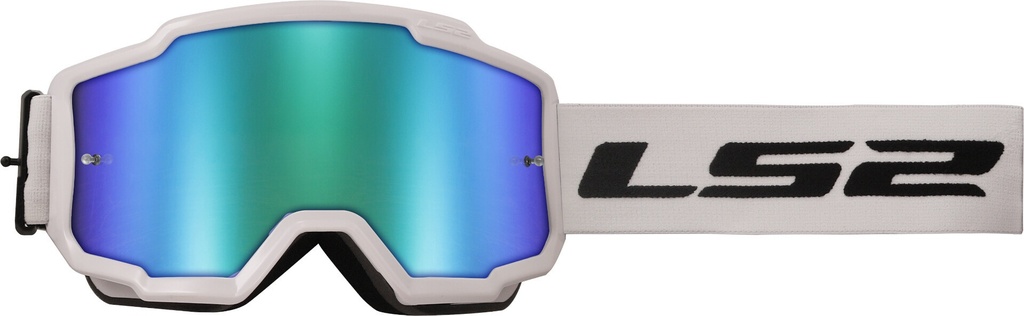 Ls2 charger goggle blanco con lente iridum verde