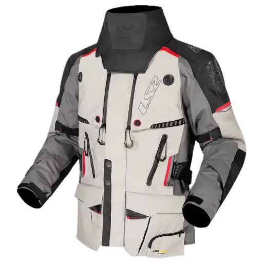 Chaquetas LS2 Apollo Man Jacket Grey Black Red