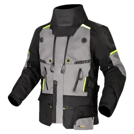Chaquetas LS2 Apollo Man Jacket Black Dark Grey H-V Yellow