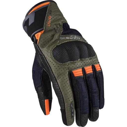 Guantes LS2 Air Raptor Man Gloves Green Blue H-V Orange