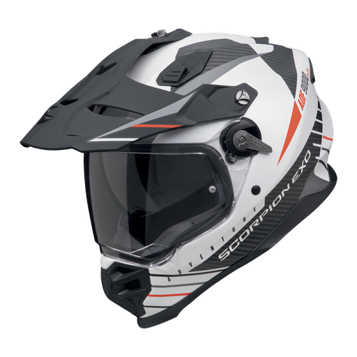 Casco Scorpion Adventure Adf-9000 Air Feat Blanco Mate-Negro-Rojo