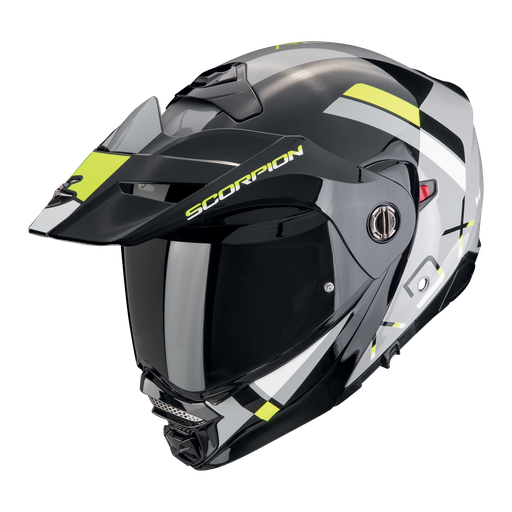 Casco Scorpion Adventure Adx-2 Galane Gris-Negro-Amarillo Neón