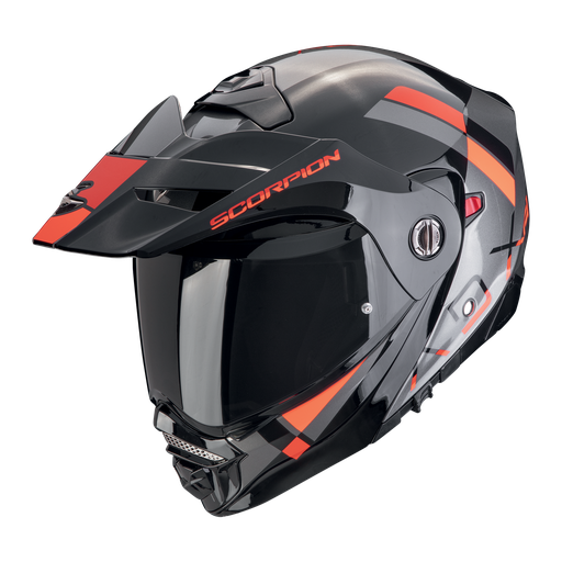 Casco Scorpion Adventure Adx-2 Galane Plata-Negro-Rojo