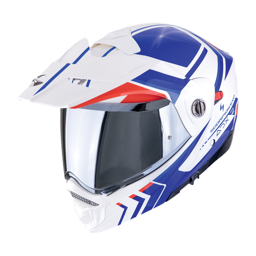 Casco Scorpion Adventure Adx-2 Lewis Blanco-Azul-Rojo