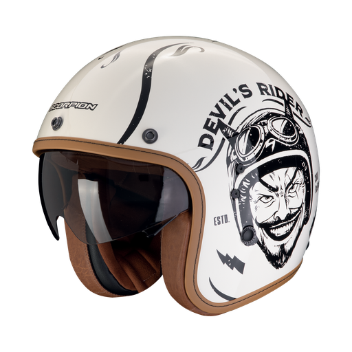 Casco Scorpion Jet Belfast Evo Romeo Crema-Negro