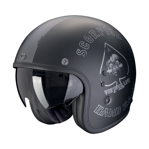 Casco Scorpion Jet Belfast Evo Spade Negro Mate-Plata