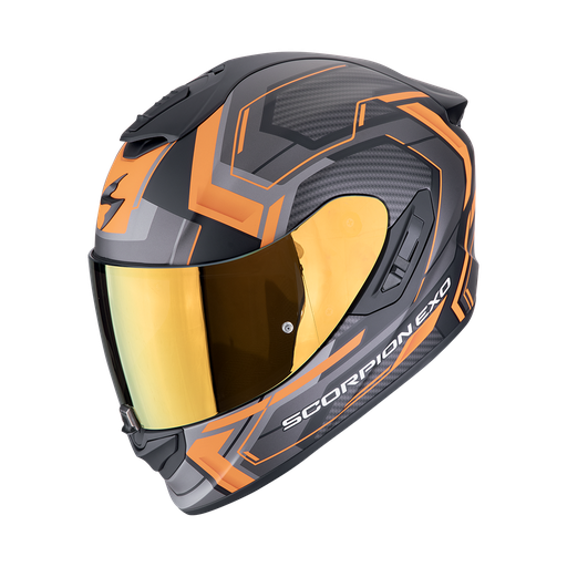 Casco Scorpion Integral Exo-1400 Evo Ii Air Linart Negro mate-naranja