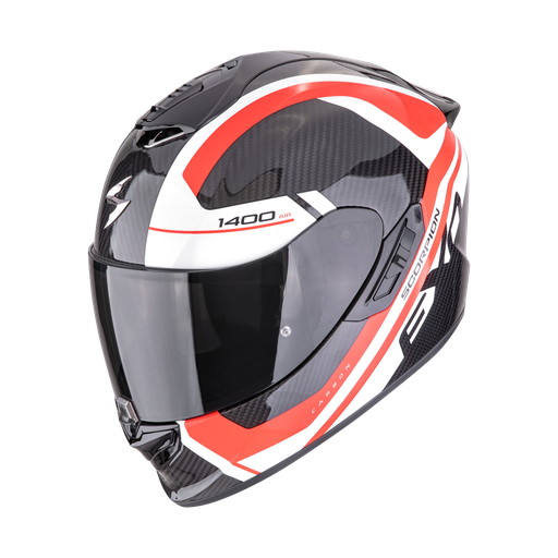 Casco Scorpion Integral Exo-1400 Evo Ii Carbon Air Enko Negro-Rojo-Blanco