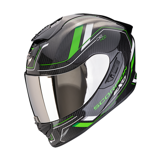 Casco Scorpion Integral Exo-1400 Evo Ii Carbon Air Mirage Negro-Verde