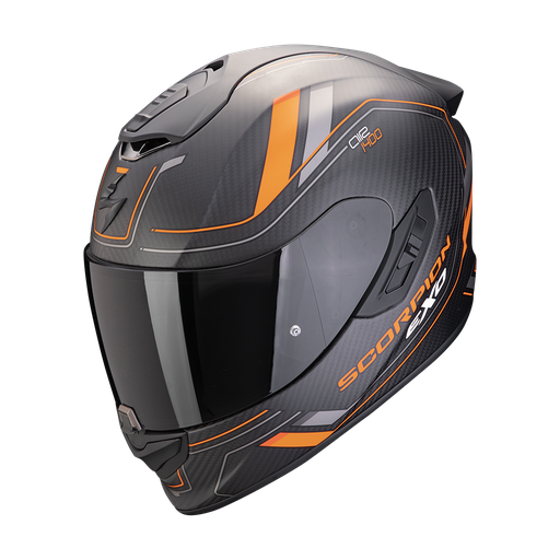Casco Scorpion Integral Exo-1400 Evo Ii Carbon Air Mirage Negro mate-naranja