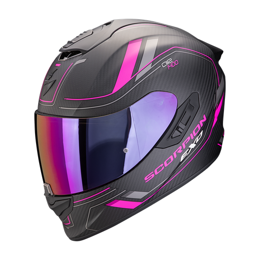 Casco Scorpion Integral Exo-1400 Evo Ii Carbon Air Mirage Negro Mate-Rosa