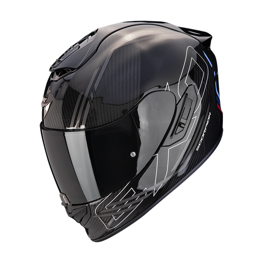 Casco Scorpion Integral Exo-1400 Evo Ii Carbon Air Reika Negro-Plata-Azul