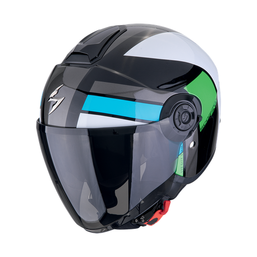 Casco Scorpion Jet Exo-City Ii Blur Negro-Blanco-Verde