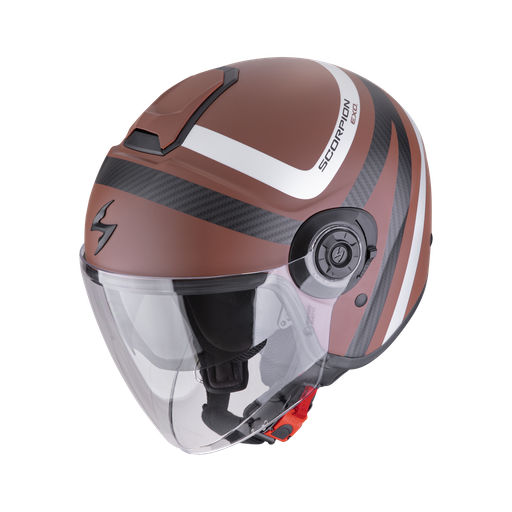 Casco Scorpion Jet Exo-City Ii Riva Marrón-Plata