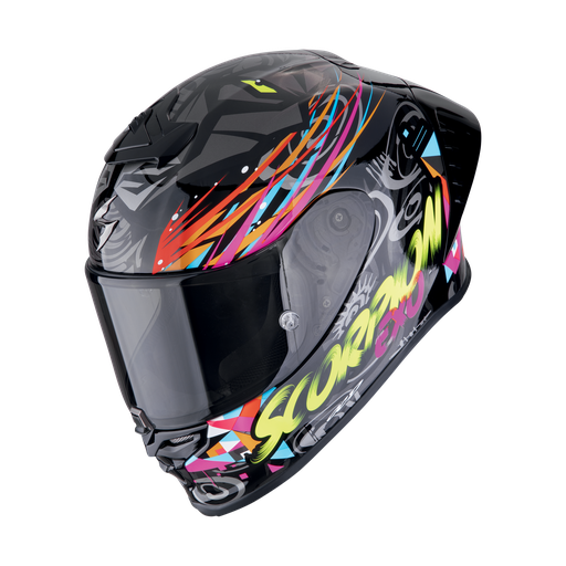 Casco Scorpion Integral Exo-R1 Evo Ii Air Savage Negro-Azul-Rosa