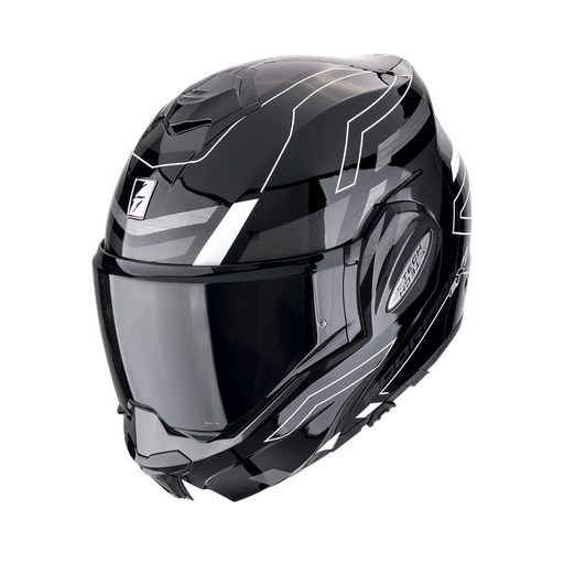 Casco Scorpion Modular Exo-Tech Evo Conquer Negro-Blanco