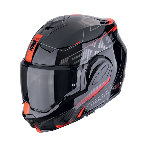 Casco Scorpion Modular Exo-Tech Evo Traveller Negro-Rojo