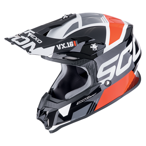 Casco Scorpion Off Road Vx-16 Evo Air Analog Negro-Rojo